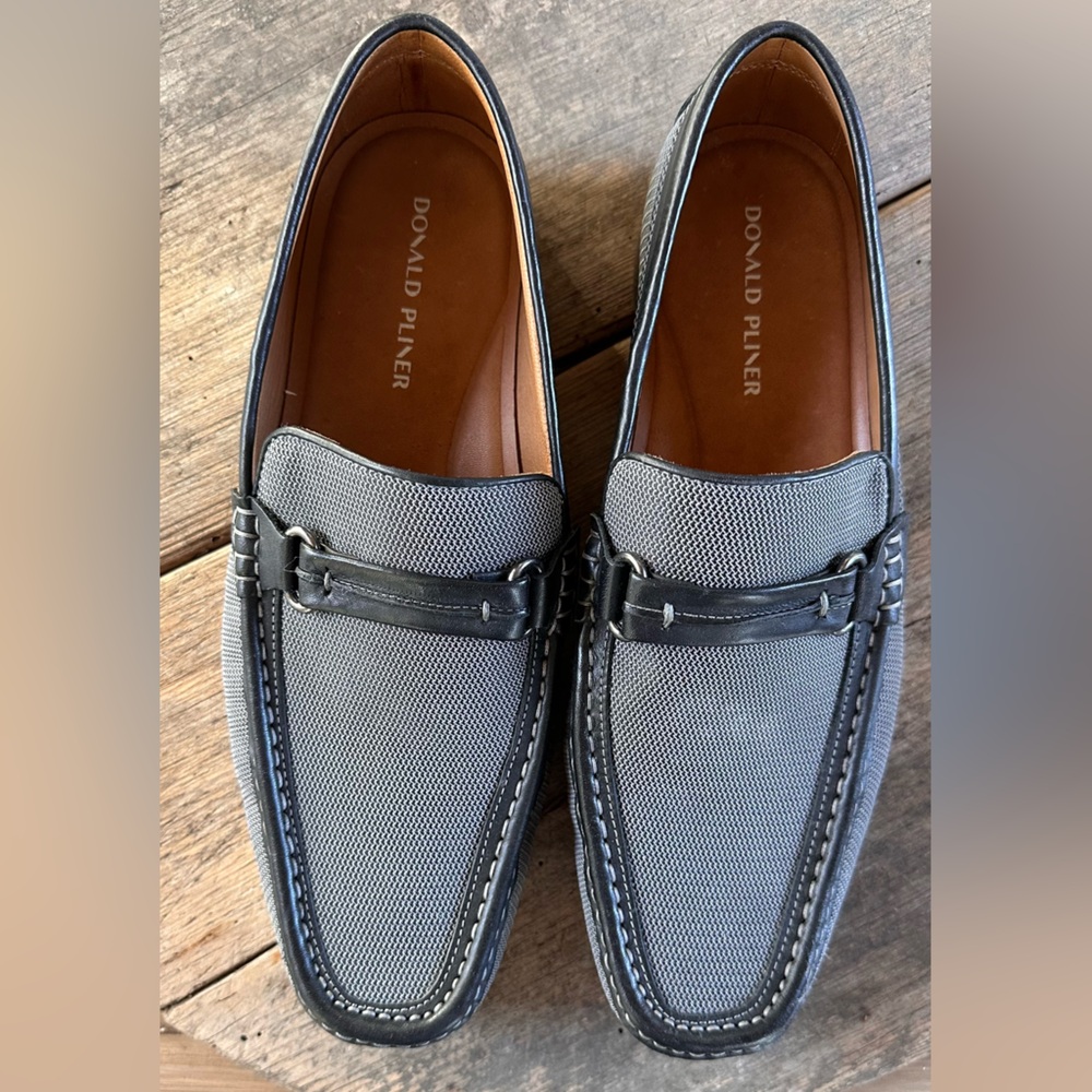 Donald J. Pliner Black and Gray Loafers